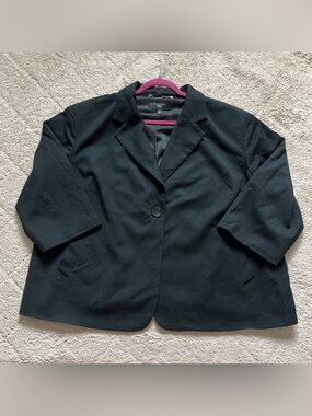 Talbots Wool Blend 3/4 Sleeves Blazer Preppy Minimalist‎ Old Money Office Sz 22W